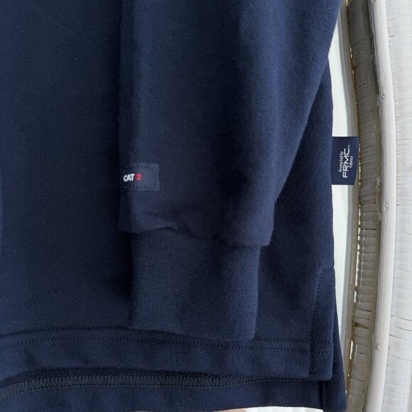Tyndale Shirt Large Flame Resistant Navy Henley Long Sleeve Pocket CAT2 AR FR - Picture 5 of 9